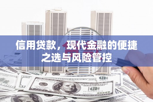 松溪信用贷款，现代金融的便捷之选与风险管控