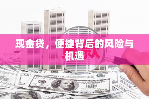 明港现金贷，便捷背后的风险与机遇