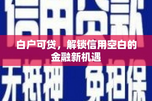 盂县白户可贷，解锁信用空白的金融新机遇