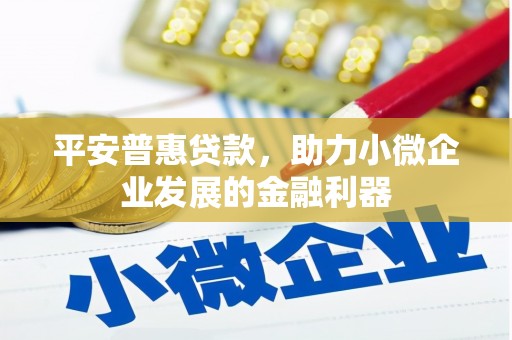 斗门平安普惠贷款，助力小微企业发展的金融利器