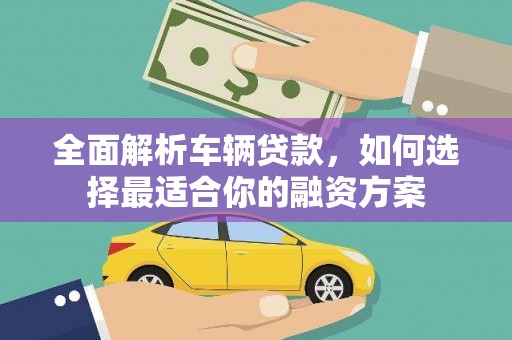 陆丰全面解析车辆贷款，如何选择最适合你的融资方案